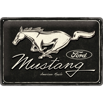 Nekupto Cedule 20x30 Ford Mustang (Horse Logo Black) NA22325