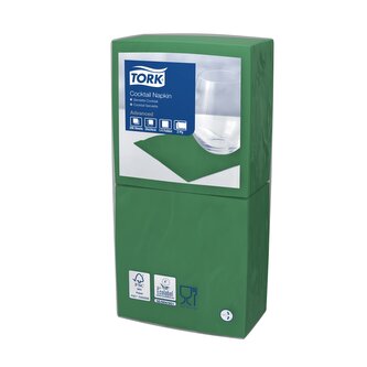 Ubrousky koktejlové Tork, tmavě zelené, 2 vr., sklad 1/4, 200 ks