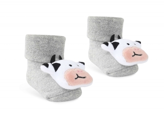 Kojenecké froté ponožky Kravička, šedé, vel. 68/80; 68-80 (6-12m)