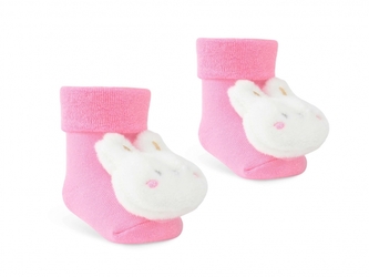 Kojenecké froté ponožky Králíček, růžové; 56-68 (0-6 m)