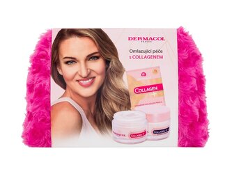 Dermacol Collagen+ denní pleťový krém Collagen Rejuvenating Day Cream SPF10 50 ml + noční pleťový krém Collagen Rejuvenating Night Cream 50 ml + pleťová maska Collagen Intensive Rejuvenating Mask 2 x 8 ml + kosmetická taštička