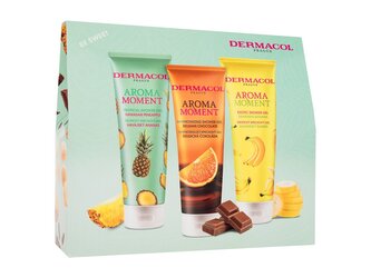 Dermacol Aroma Moment sprchový gel Hawaiian Pineapple 250 ml + sprchový gel Belgian Chocolate 250 ml + sprchový gel Bahamas Banana 250 ml
