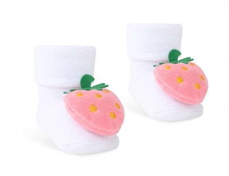 Kojenecké froté ponožky Jahůdky, bílé, vel. 68/80; 68-80 (6-12m)