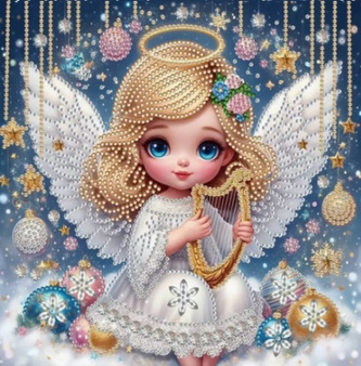Diamantový obrázek na plátně 23 x 30 cm - Andělíček