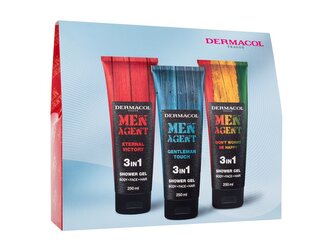 Dermacol Men Agent sprchový gel Men Agent Eternal Victory 3in1 250 ml + sprchový gel Men Agent Gentleman Touch 3in1 250 ml + sprchový gel Men Agent Don't Worry Be Happy 3in1 250 ml