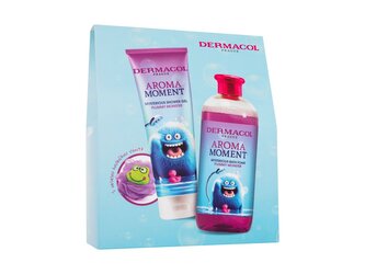 Dermacol Aroma Moment pěna do koupele Plummy Monster 500 ml + sprchový gel Plummy Monster 250 ml + mycí houba