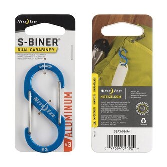 Nite Ize - Karabinek S-Biner® Aluminum Dual Carabiner #3 - Niebieski - SBA3-03-R6