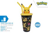 Kubek ze słomką 500ml 3D Pokemon