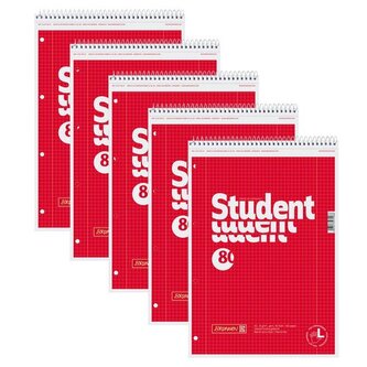 Student blok A4 pro leváky,čtver.,spirála,80 listů