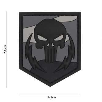 Gumová nášivka 101 Inc Punisher Thunder - nightcamo