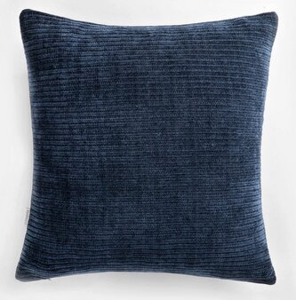 Dekorační polštář s výplní | CHENILLE | žinylka tmavě modrá | 45x45 cm | 897424 Homla