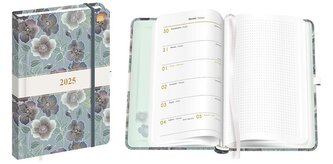 Kalendarz 2025 książkowy B5/96K Met.Blue Rose