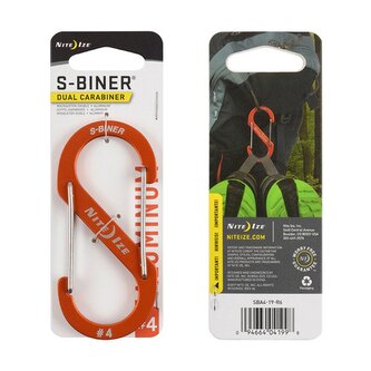 Nite Ize - Karabinek S-Biner® Aluminum Dual Carabiner #4 - Pomarańczowy - SBA4-19-R6