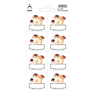 Hříbky "Natural product" - 8 voděodolných etiket