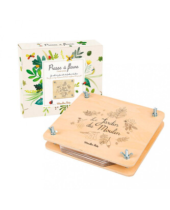 MOULIN ROTY Dřevěný lis na květiny - Anglická verze