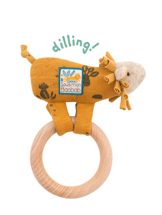 MOULIN ROTY Chrastící lvíček  s dřevěným kroužkem