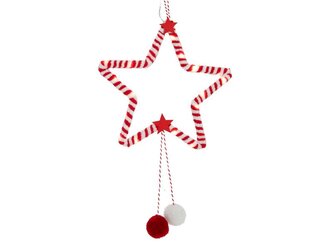 DEKORACE HVĚZDA 20LED S ČASOVAČEM, 20 CM