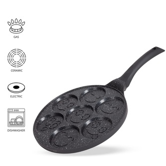 Pánev na lívance granit ¤26cm 7x smajlík  KAMILLE