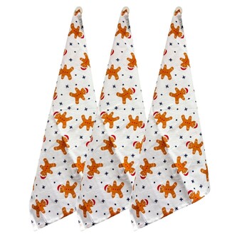 HOME ELEMENTS Sada 3 utěrek 50*70 cm, Perníčky bílé