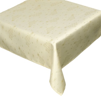 Ubrus žakárový vánoční, Stromeček new, ecru 77 x 77 cm
