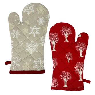 HOME ELEMENTS Kuchyňská chňapka s magnetem 18*32 cm, Červené Vánoce