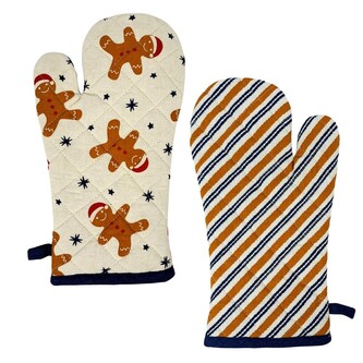 HOME ELEMENTS Kuchyňská chňapka s magnetem 18*32 cm, Perníčky bílé