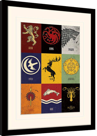 Obraz na zeď - Hra o Trůny (Game of Thrones) - Sigils, 34.3 × 44.5 cm
