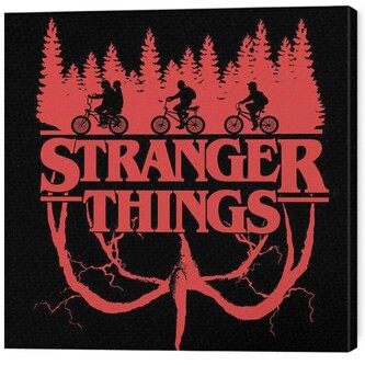 Obraz na plátně Stranger Things - Logo Flip, 2 cm - 40×40 cm