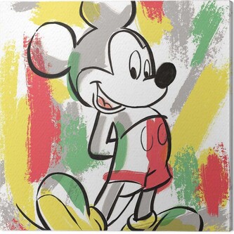 Obraz na plátně Mickey Mouse - Paint Stripes, 2 cm - 60×80 cm