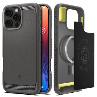 Spigen Rugged Armor MagSafe, gray - iPhone 16 Pro
