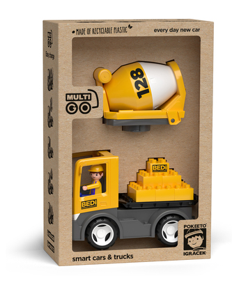 ECO MultiGO Build 2+1 - Igráček stavbař, domíchávač, deska