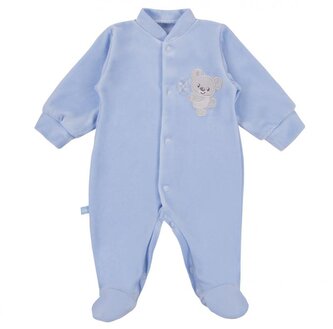EWA 931030 NEWBORN Pajac welur niebieski 68