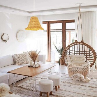 Immax BOHO NATURALEZA designové závěsné svítidlo, D45cm. E27, přírodní ratan