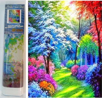 NORIMPEX Diamantové malování Barevný les 30x40cm
