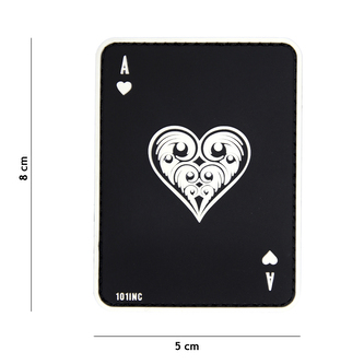 Gumová nášivka 101 Inc Ace of Hearts - černá