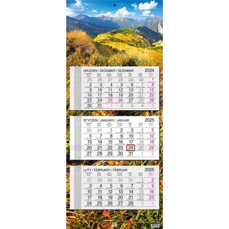 Kalendarz 2025 trójdzielny główka płaska Tatry