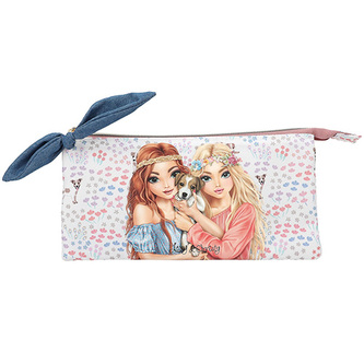 Hippie látkový penál Top Model, Květinový vzor s mašlí, Lexy + Christy