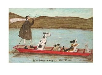 Umělecký tisk Sam Toft - Woofing Along on the River, 40 × 30 cm
