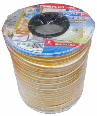 GEKO - Těsnění do oken samolepící EPDM guma E-profil 100m (2x50m) v cívce - bílé