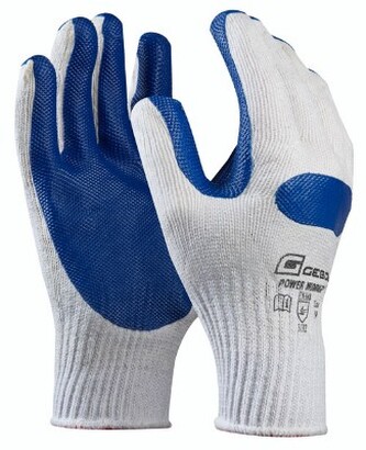 GEBOL - POWER WORKER pracovní rukavice  gumová dlaň - velikost 9 (blistr)