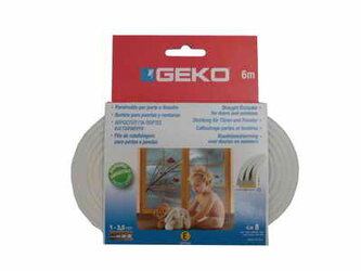 GEKO - Těsnění do oken samolepící EPDM guma E-profil 9x4mm/ 6m - bílé