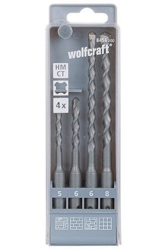 WOLFCRAFT - Vrták příklepový HM SDS+ 5-8mm, sada 4ks