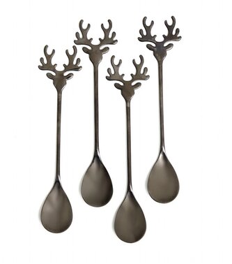 Sada | DANNY | černé lžíce, 4 ks | 13 cm | 868332 Homla