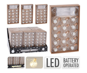 osvětlení ŽÁROVKA 2,5cm, 1,5m, 15LED, sklo