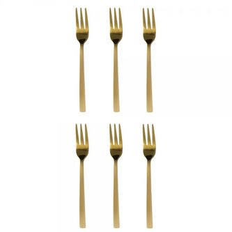 DuraHome Dezertní vidlička PIANO, 6ks, zlatá