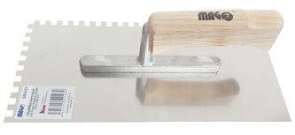 Hladítko nerezové 270x130mm zub 6mm - dřevěná rukojeť