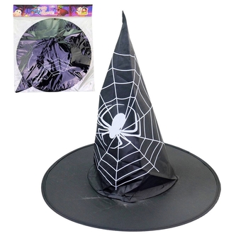 Černý klobouk s pavoukem