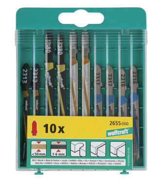 WOLFCRAFT - pilové plátky hloubka řezu 1-50mm - 10ks