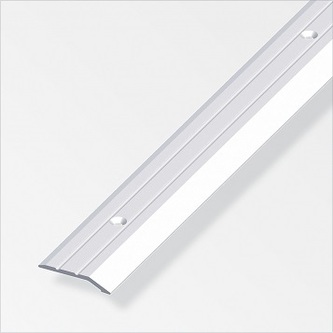 ALFER - Profil ukončovací zkosený drážkovaný děrovaný hliník elox stříbro 1000x30x5mm