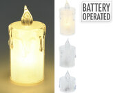 svíčka čajová LED sada 3díl.(pr.3,6cm,v.5, 6.5, 7.9cm) BÍ s bateriem